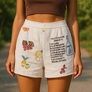 Caroline Constas Linen Crochet statement boho coastal Short Women’s size 10